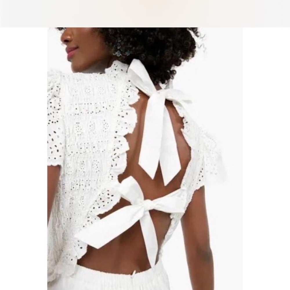 Sea New York White Vienne Eyelet smocked midi dress - Picture 6 of 8
